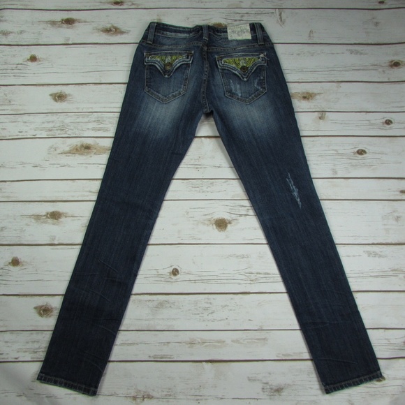 Vigoss Collection Destroyed Skinny Button Flap 26 - Picture 2 of 8